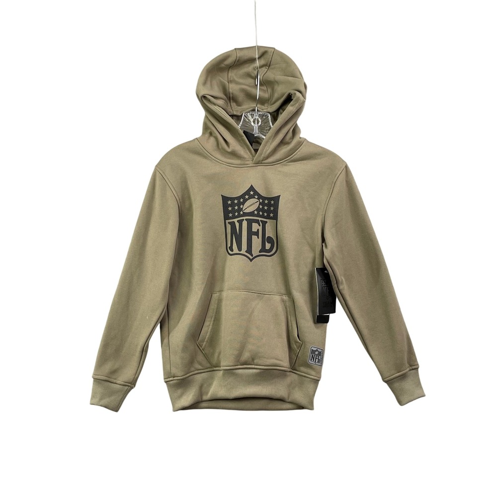 NFL Hoodie Men 10-12 Olive Green Team Apparel Sweatshirt Fleece Logo MQYG095F-ZM